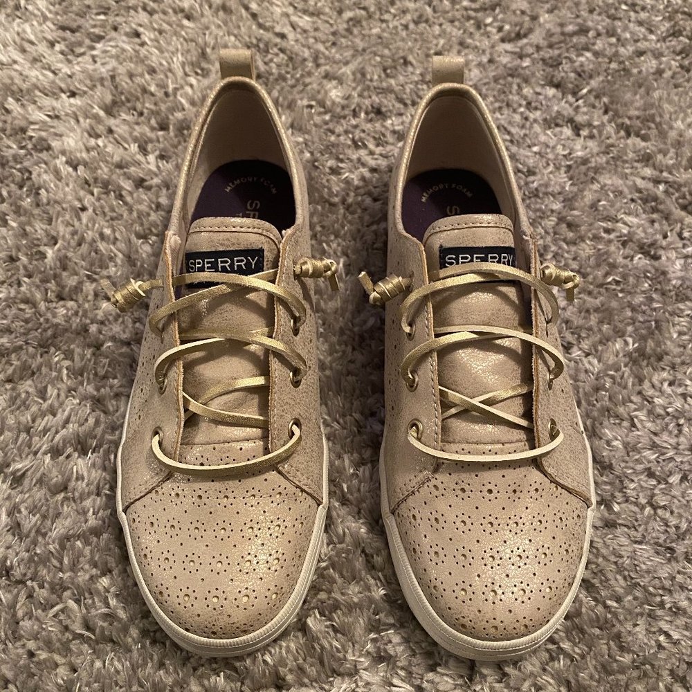 Sperry Perforated Gold Shoe Girls 5M